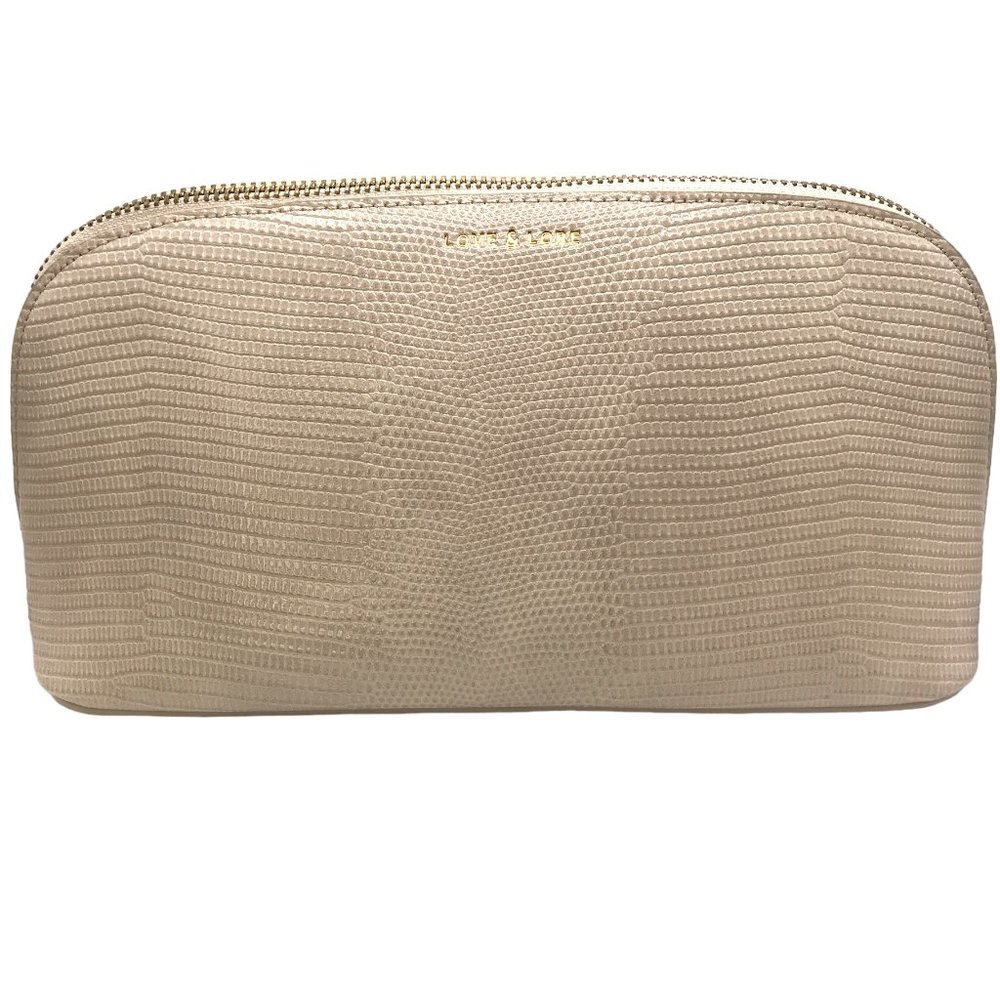 LOVE AND LORE IVORY Embossed Cosmetics Bag